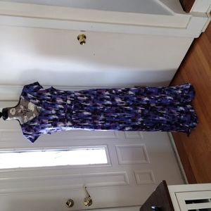 Dana Buchman Geometric Print Maxi Dress size L